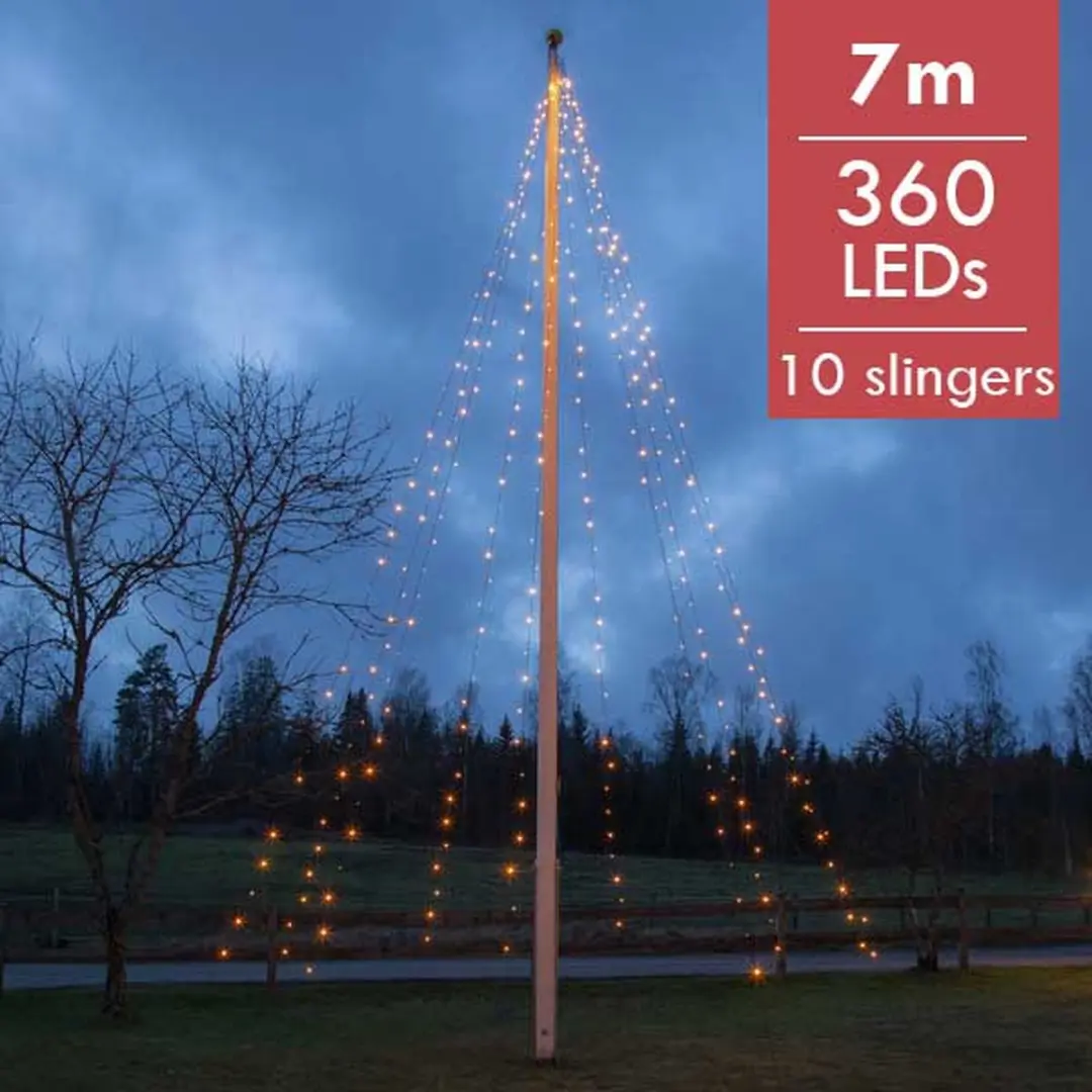 Gouden vlaggenmast verlichting 7meter