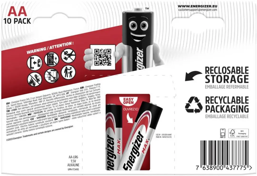 Energizer Max AA Alkaline Batterijen - 10 stuks - afbeelding 3 van 5