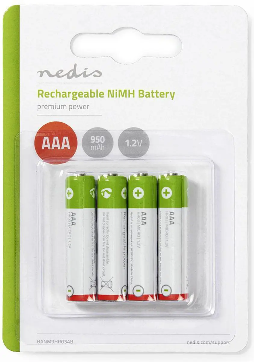 Nedis Oplaadbare NiMH-batterij AAA 950mAh