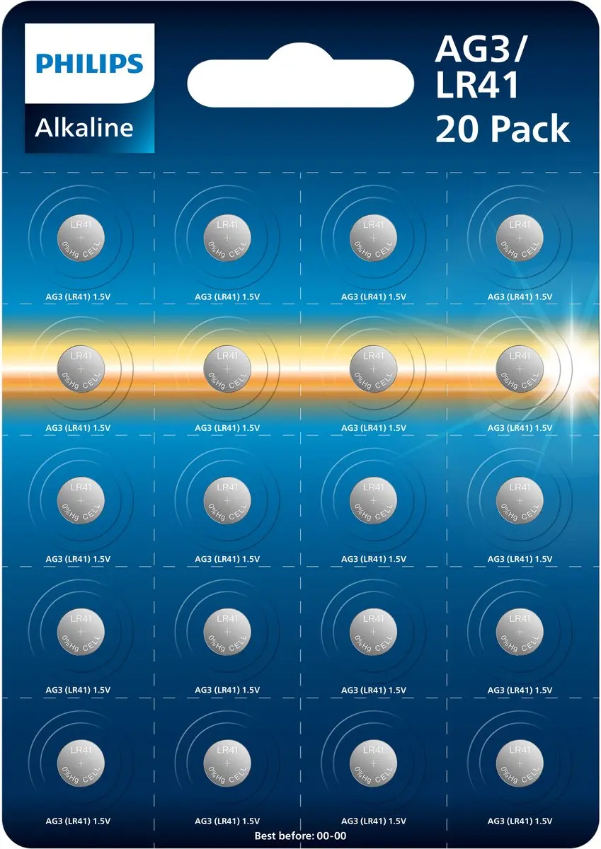 Philips Alkaline LR41 1.5V 20-blister (AG3)