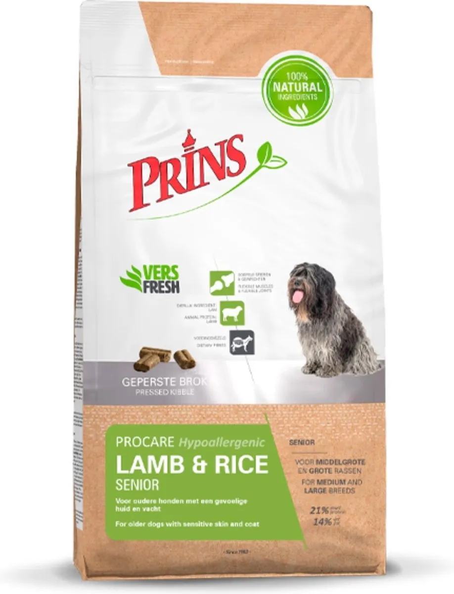 Prins Procare Hypo-Allergic Senior Lam&Rijst Hondenvoer 3kg