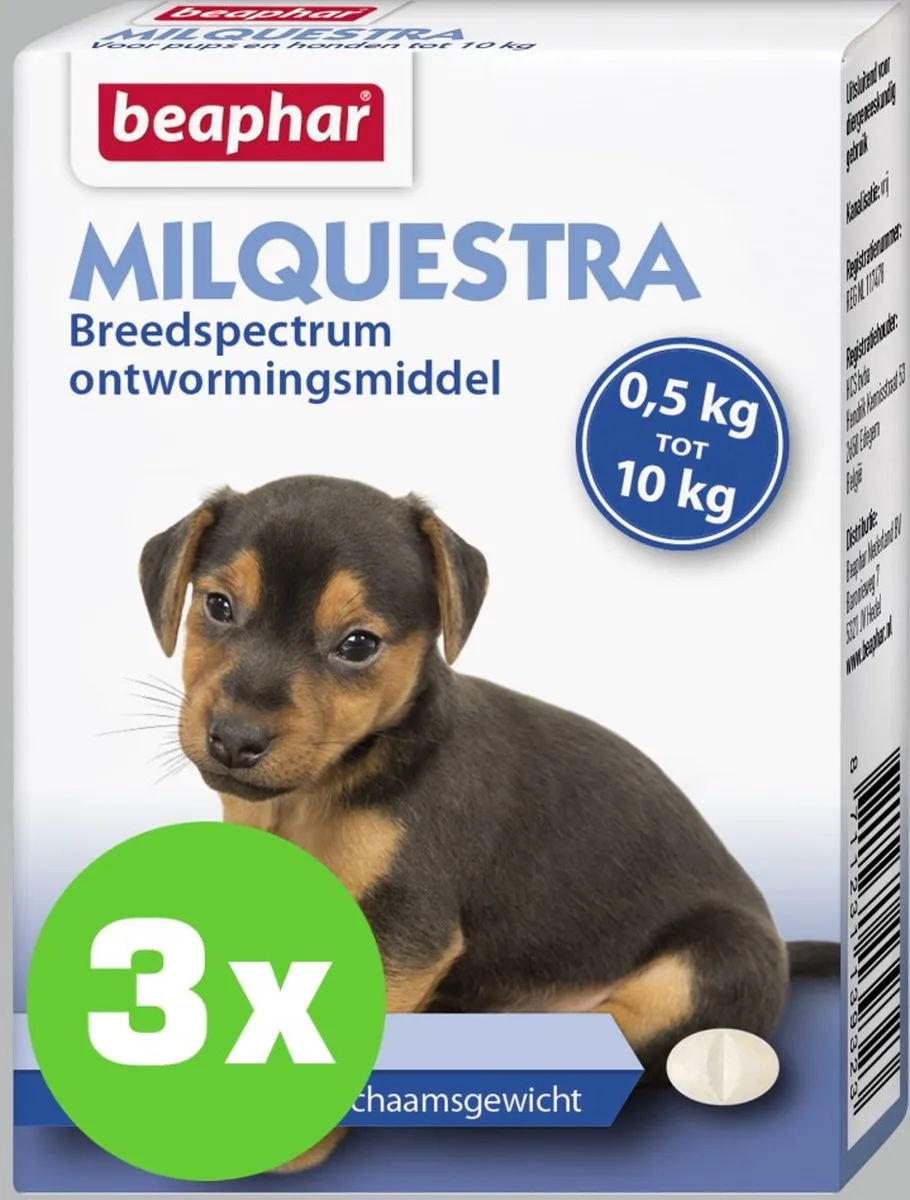 Beaphar Milquestra Ontwormingsmiddel 6ml - 3x2 Tabletten