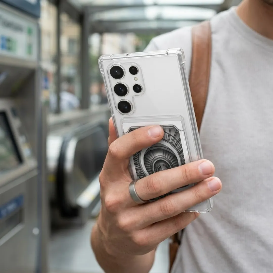 NUVEX Transparant Telefoonhoesje S25 Ultra - Kaarthouder