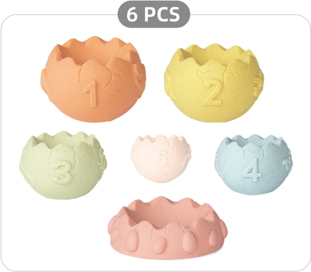 MagicToys - Educatief Stapelspeelgoed | Badspeelgoed | Buitenspeelgoed | Dino Eieren Stapelset vanaf 6 Maanden