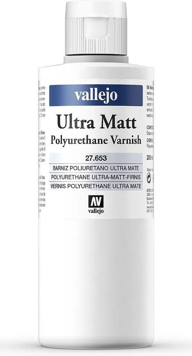 Vallejo Ultra Matt Polyurethane Varnish 200ml - Multi