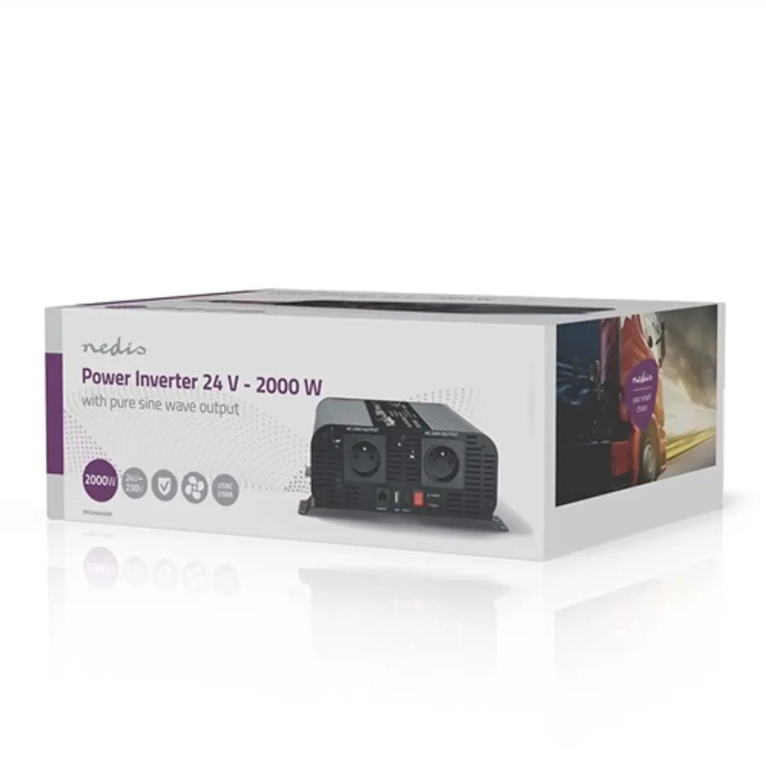 Nedis Omvormer Zuivere Sinusgolf 24V/230V - Zwart - afbeelding 3 van 6