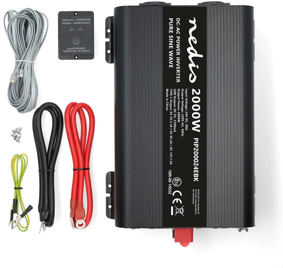 Nedis Omvormer Zuivere Sinusgolf 24V/230V - Zwart - afbeelding 4 van 6