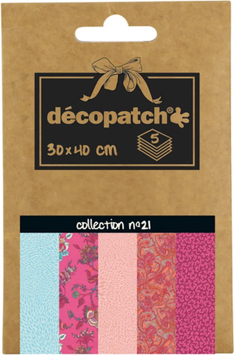 Decopatch Pocket No21 Zak 5 Vellen Bedrukt Papier 30x30cm