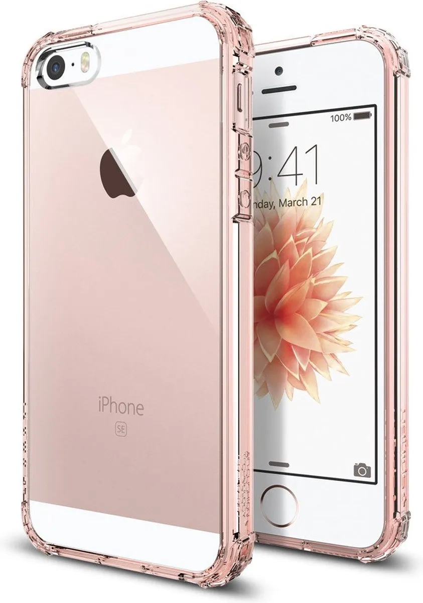 Spigen Neo Hybrid Crystal iPhone 5/5s/SE 2016 - Transparant - Roze