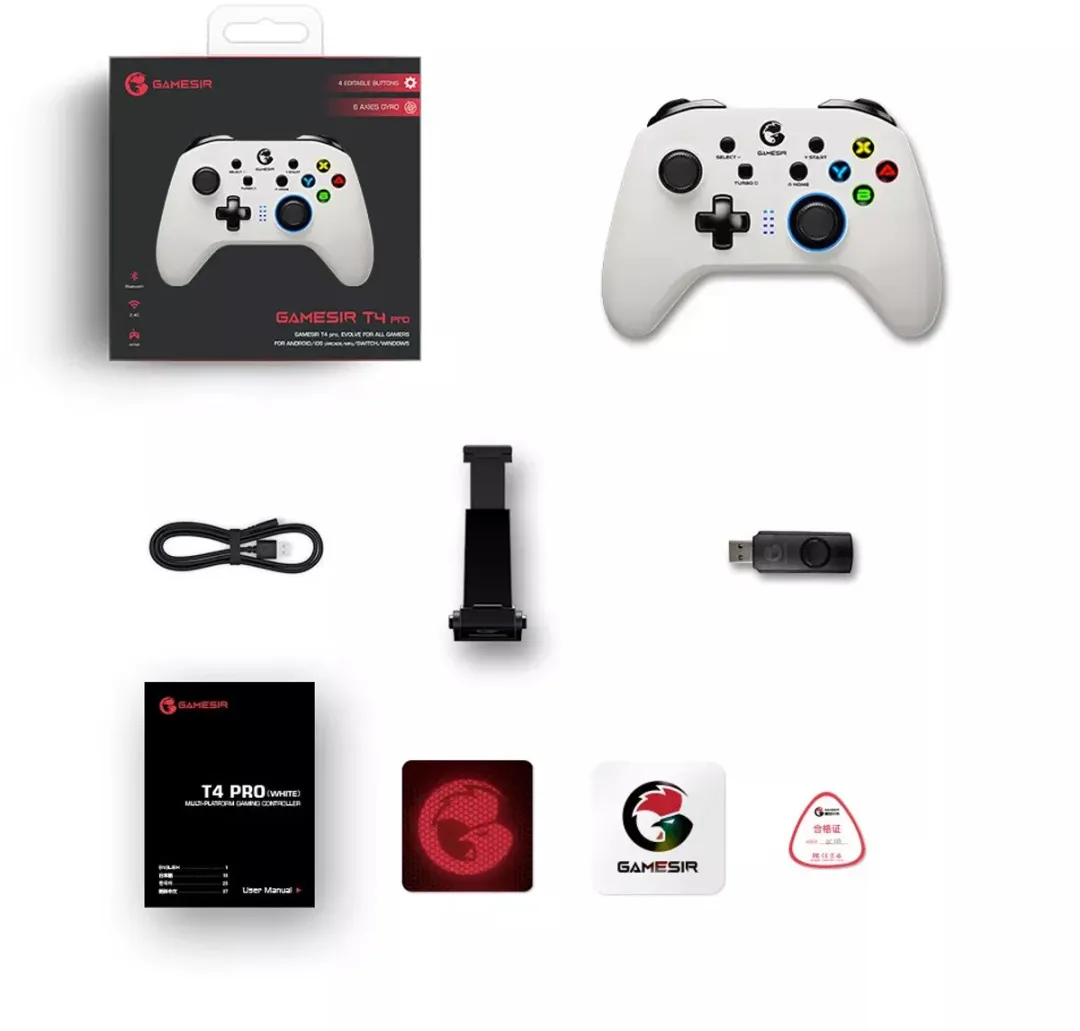 GameSir T4 Pro Draadloze Gamepad - Wit