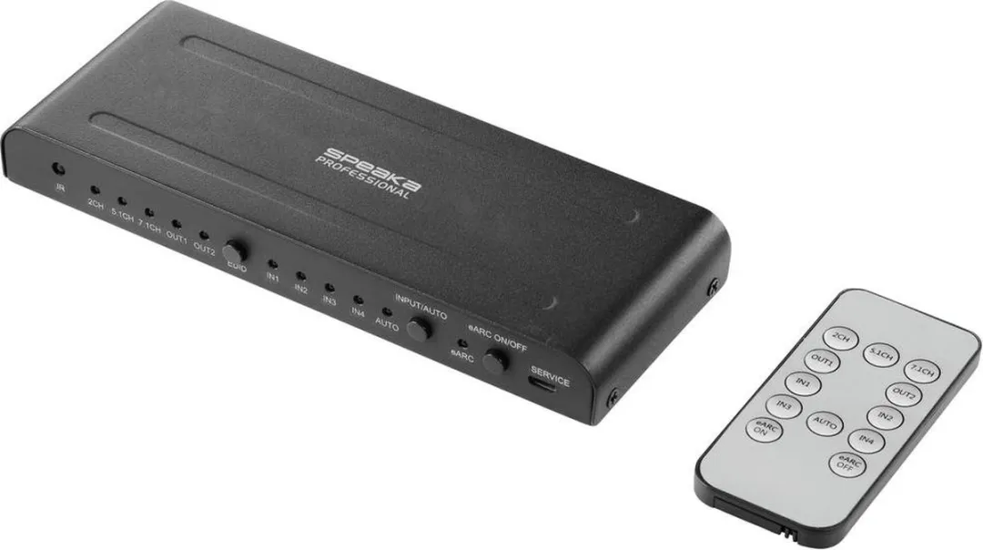 SpeaKa Professional SP-HDA-550 HDMI-switch 4 poorten - 4K@60Hz - Zwart