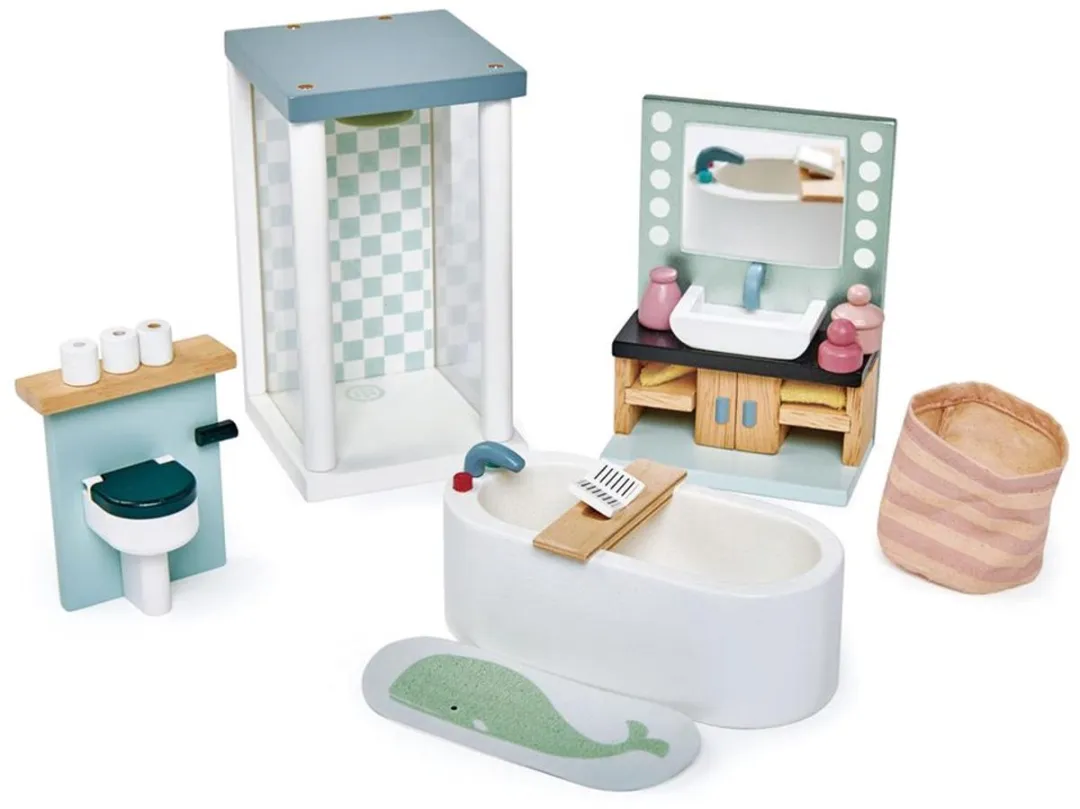 Tender Leaf Toys Meubeltjes Badkamer Poppenhuis - Blauw