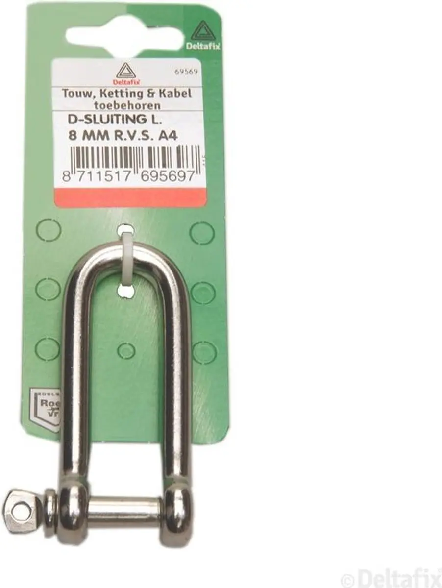 Deltafix D-sluiting L-model 8mm RVS