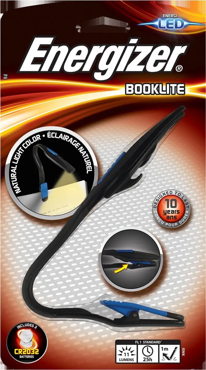 Energizer Booklite Leeslampje - Zwart/Blauw - afbeelding 6 van 6