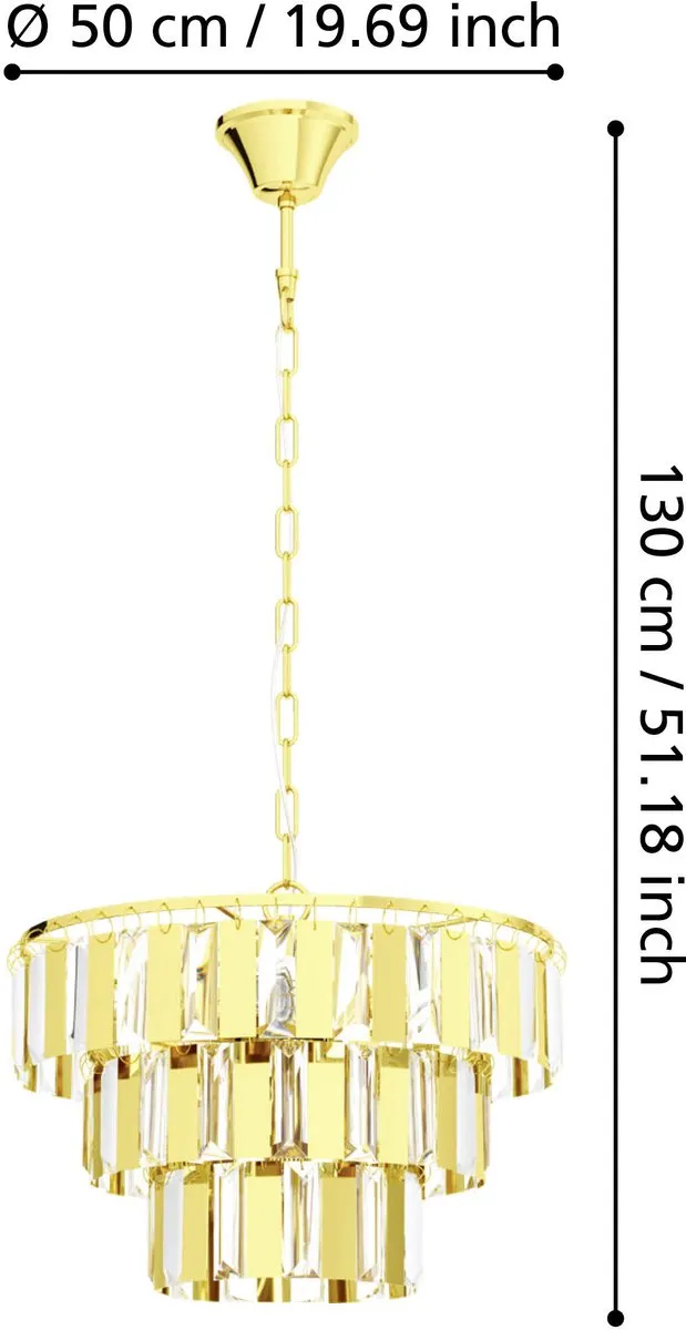 EGLO Erseka Hanglamp - E14 - Staal|Glas - Goud
