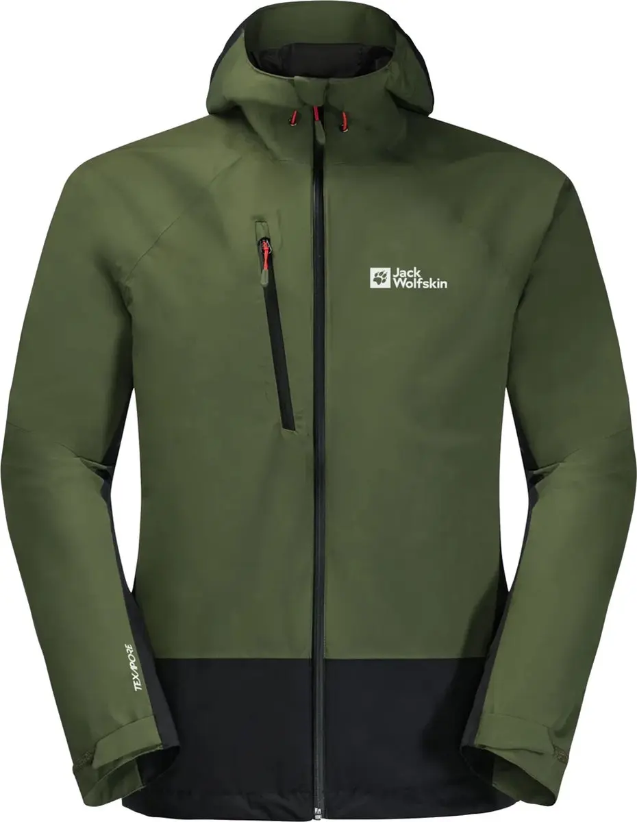 Jack Wolfskin Eagle Peak 2l Jkt M 1112993-4129, Mannen, Groen, Jasje, maat: S