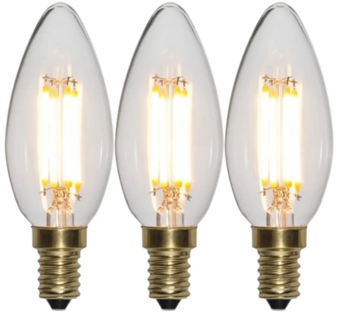 Star Trading Kaarslamp 3-Pack - 4W Super Warm Wit - E14