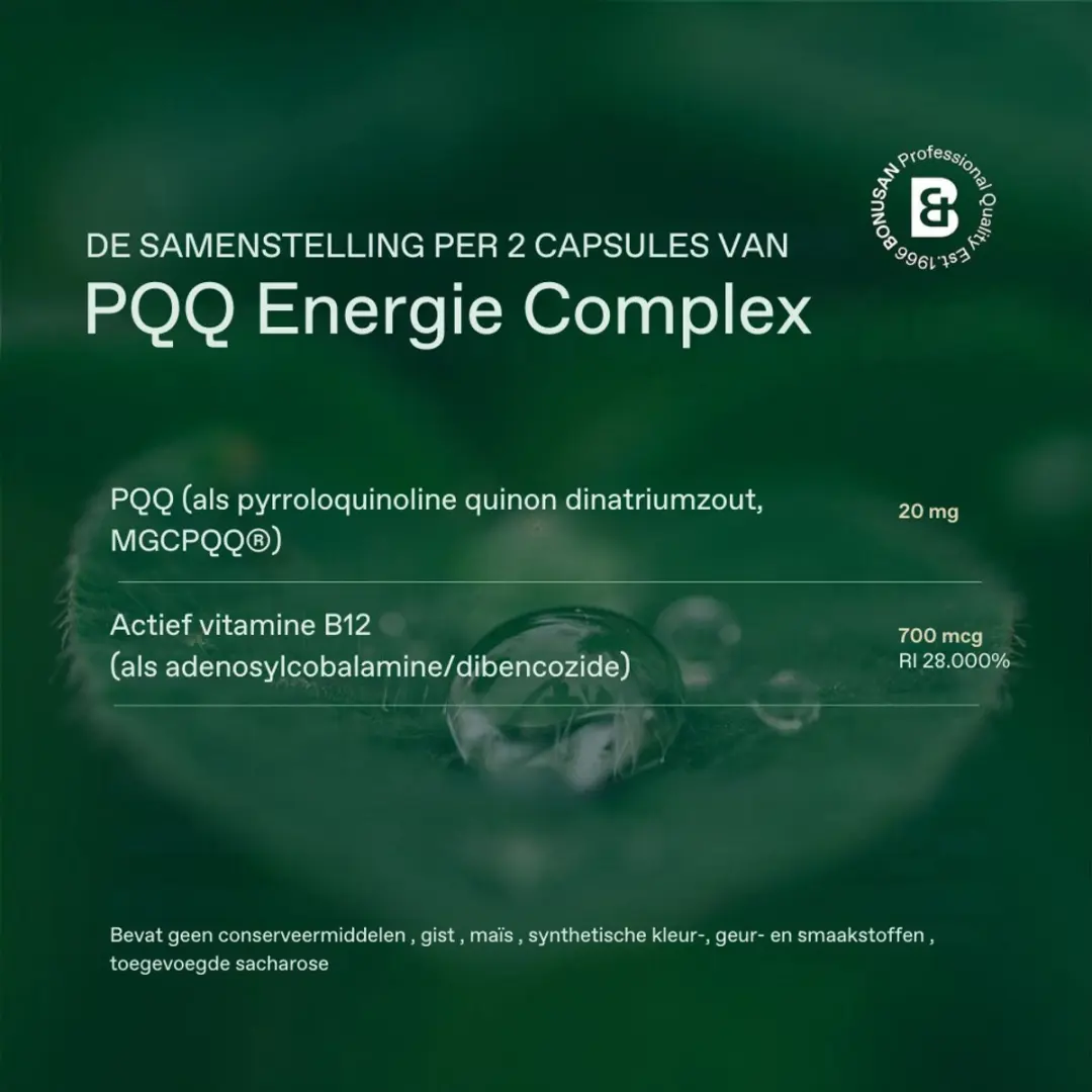 Bonusan PQQ Energie Complex - 60 capsules - afbeelding 5 van 6