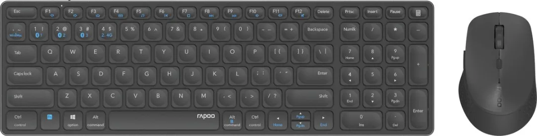 Rapoo Blade 9700M Toetsenbord & Muis-set - Draadloos - Donker Grijs