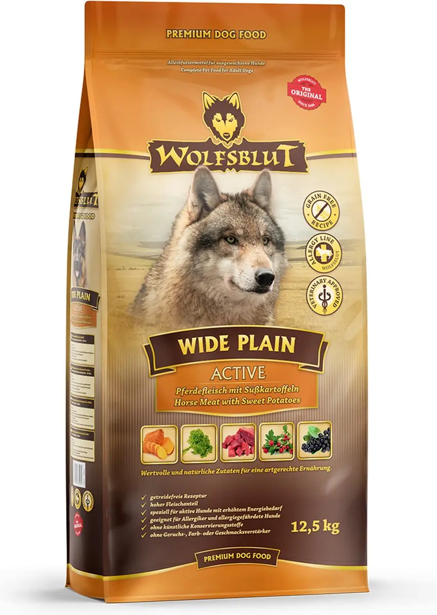Wolfsblut Adult Wide Plain Active Paard Hondenvoer 12,5kg - afbeelding 2 van 2