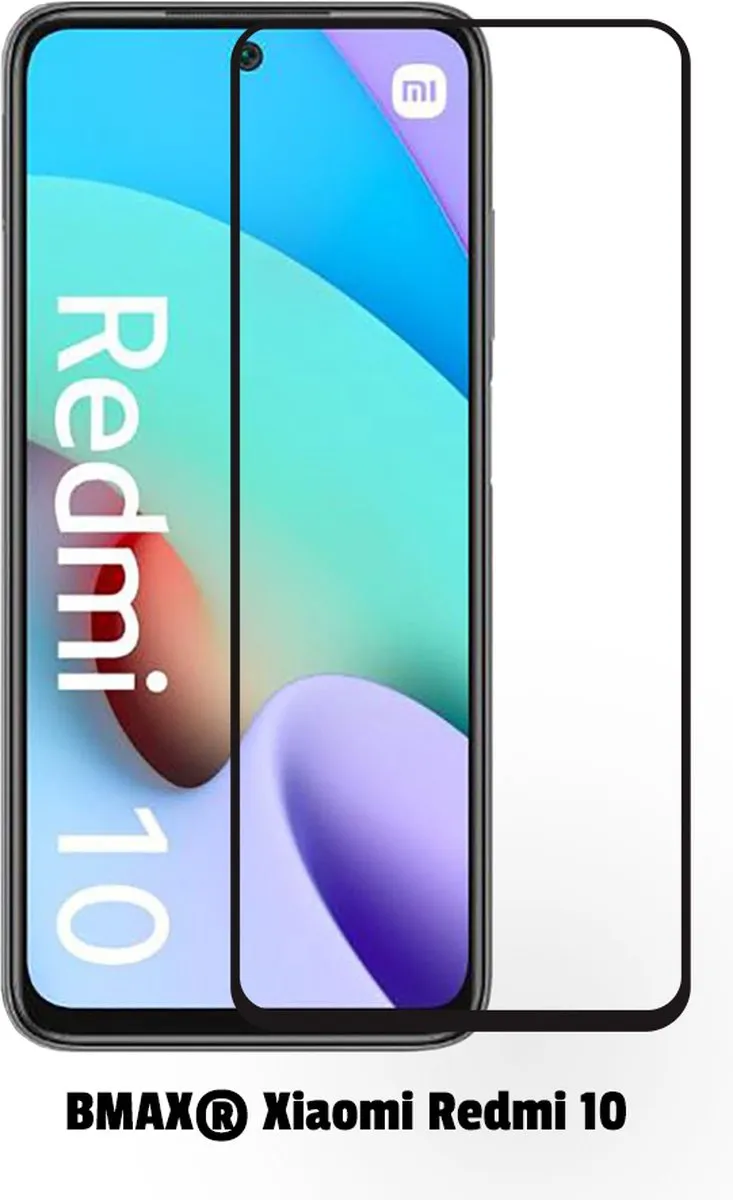 BMAX Screenprotector Glas voor Xiaomi Redmi 10 - 2 Stuks - Zwart
