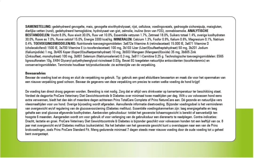 Prins ProCare Gewichtscontrole & Diabetes Hondenvoer - 3 kg - afbeelding 2 van 6
