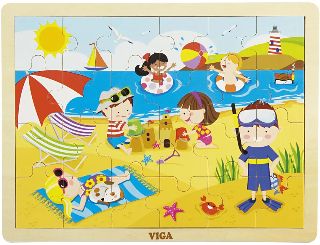 Viga Toys Legpuzzel Four Seasons Zomer - 35 Stukjes - Multicolor