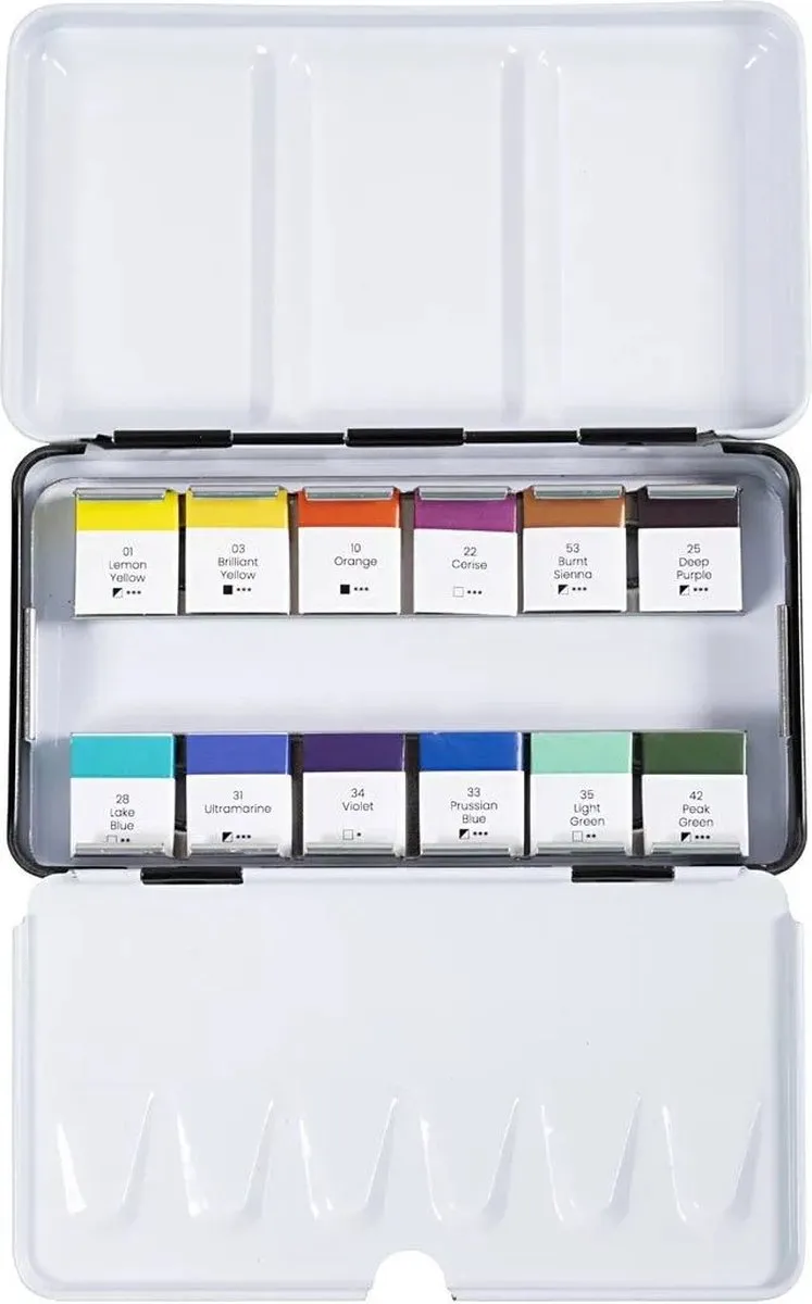 Creativ Company Aquarelverf Bloemen & Landschappen - 12 Kleuren 250ml