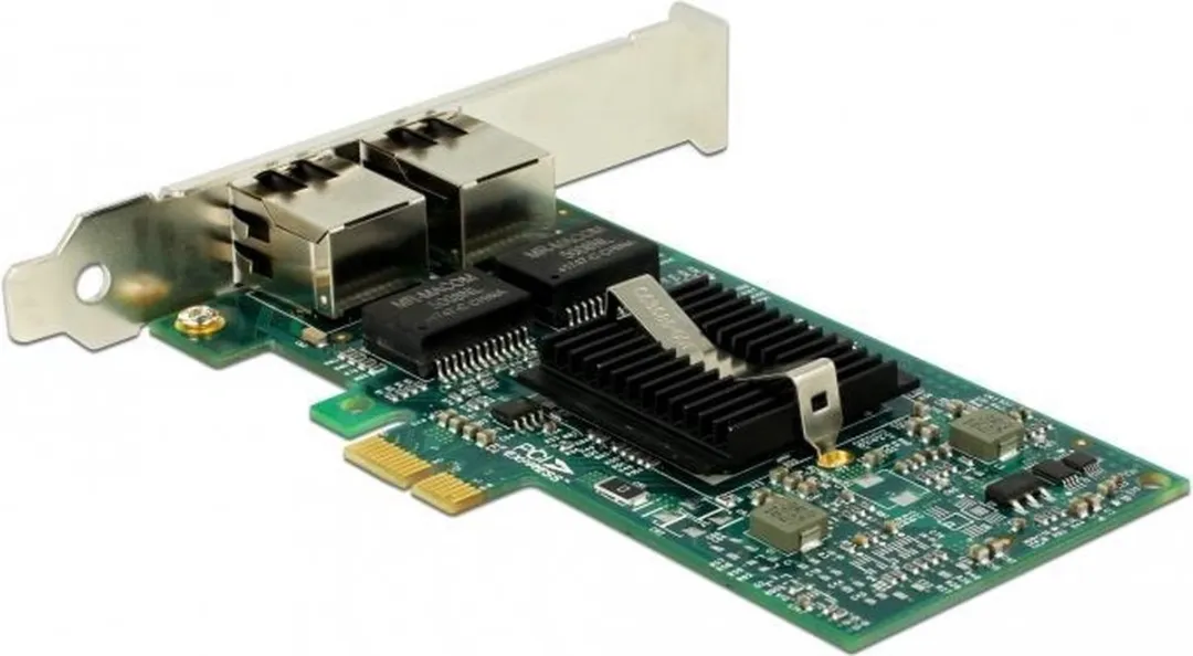 Delock PCIe 2x RJ45 Gigabit LAN i82576 - Zwart
