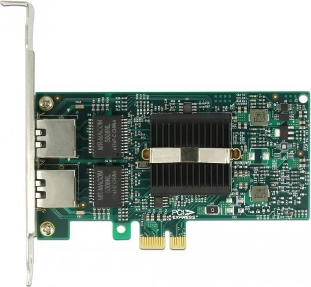 Delock PCIe 2x RJ45 Gigabit LAN i82576 - Zwart
