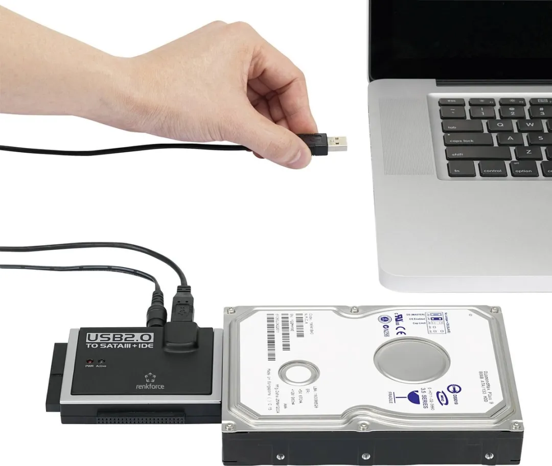 Renkforce HDD Adapter RF-3833985 - USB-A 2.0 naar IDE/SATA - Zwart