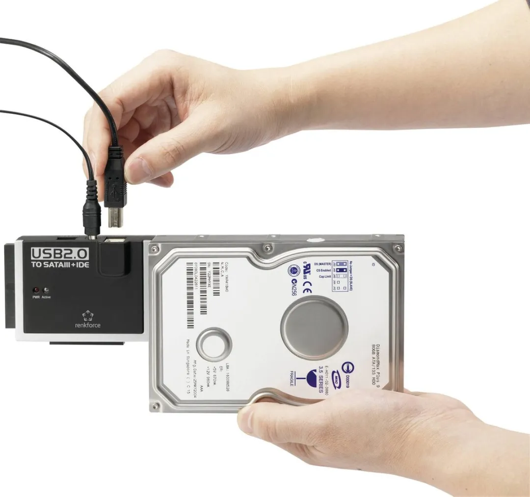 Renkforce HDD Adapter RF-3833985 - USB-A 2.0 naar IDE/SATA - Zwart