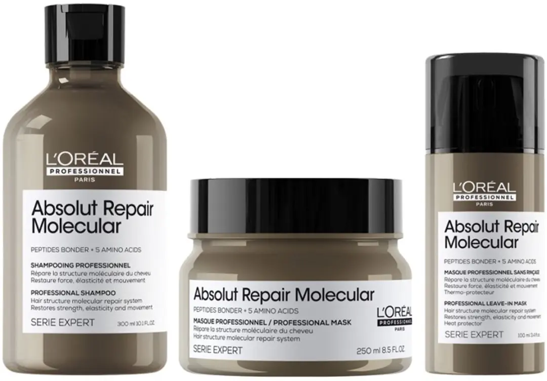 L'Oréal Professionnel Absolut Repair Molecular Shampoo 300ml + Mask 250ml + Lea