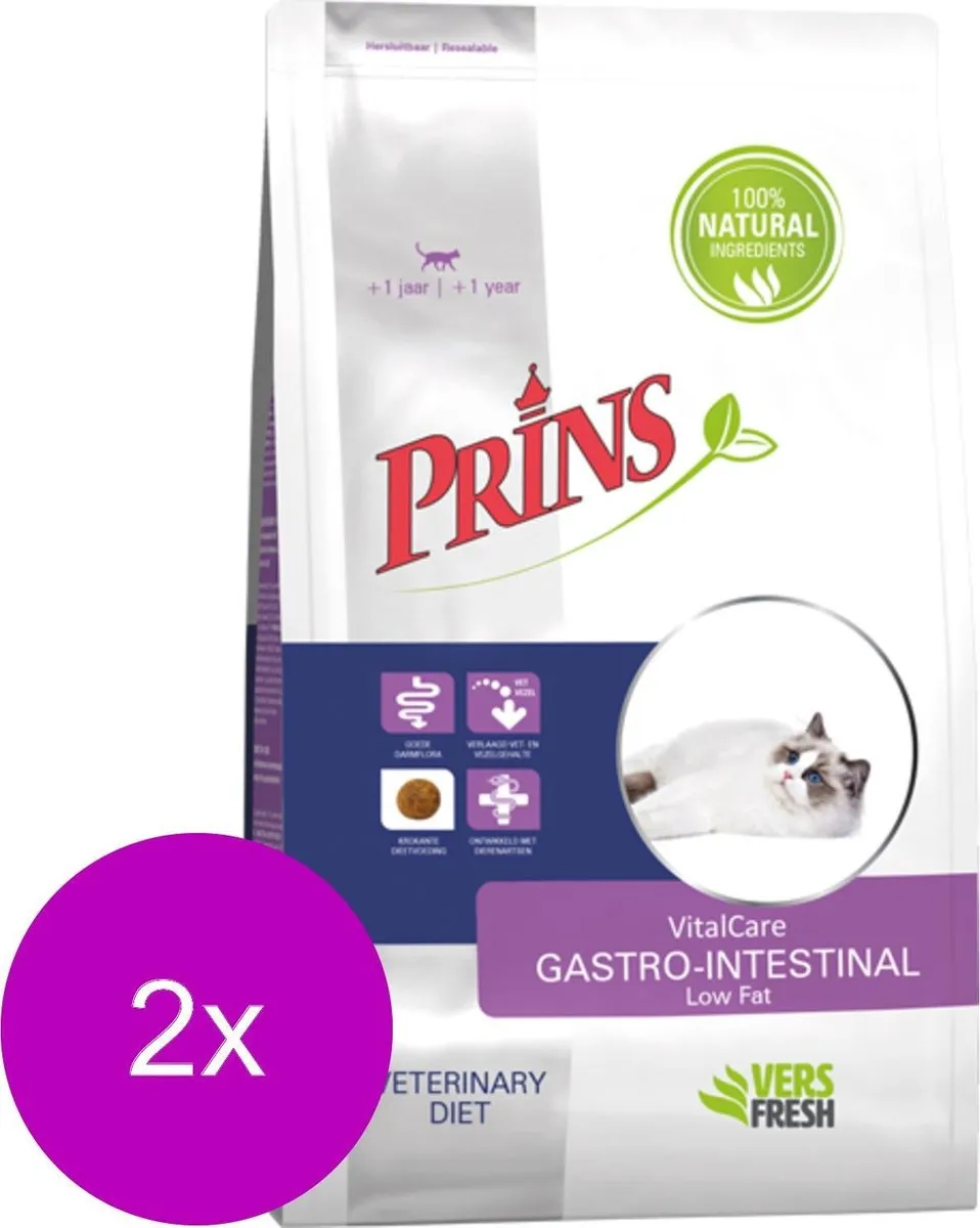 Prins Vitalcare Diet Gastro-Intestinal Zalm Kattenvoer - 2x1,5kg