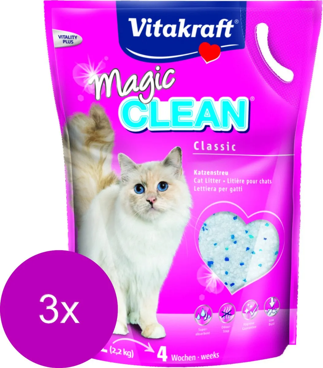 Vitakraft Magic Clean Kattenbakvulling 15L - 3x5L