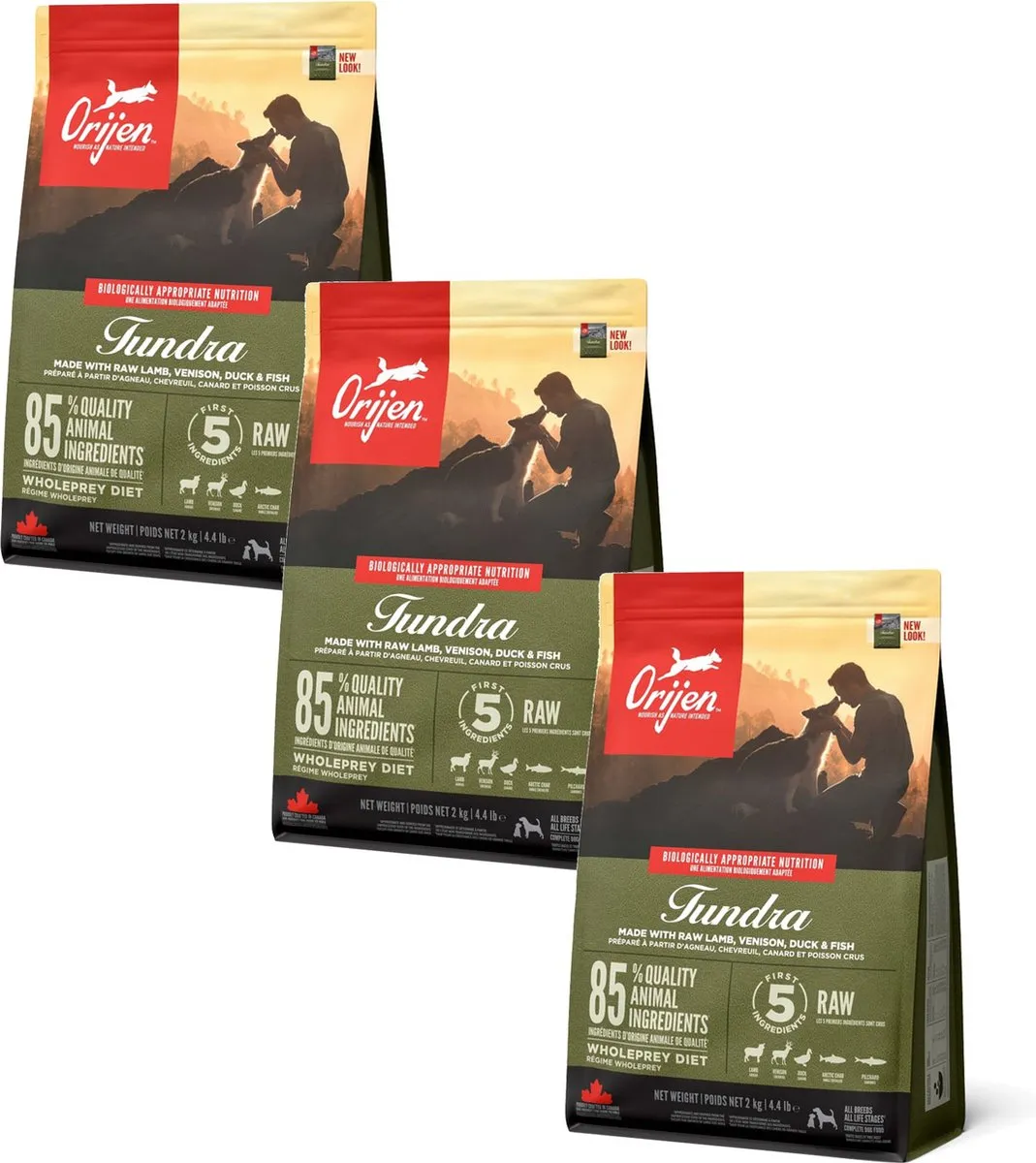 Orijen Whole Prey Tundra Geit & Zwijn Hondenvoer - 3x2kg