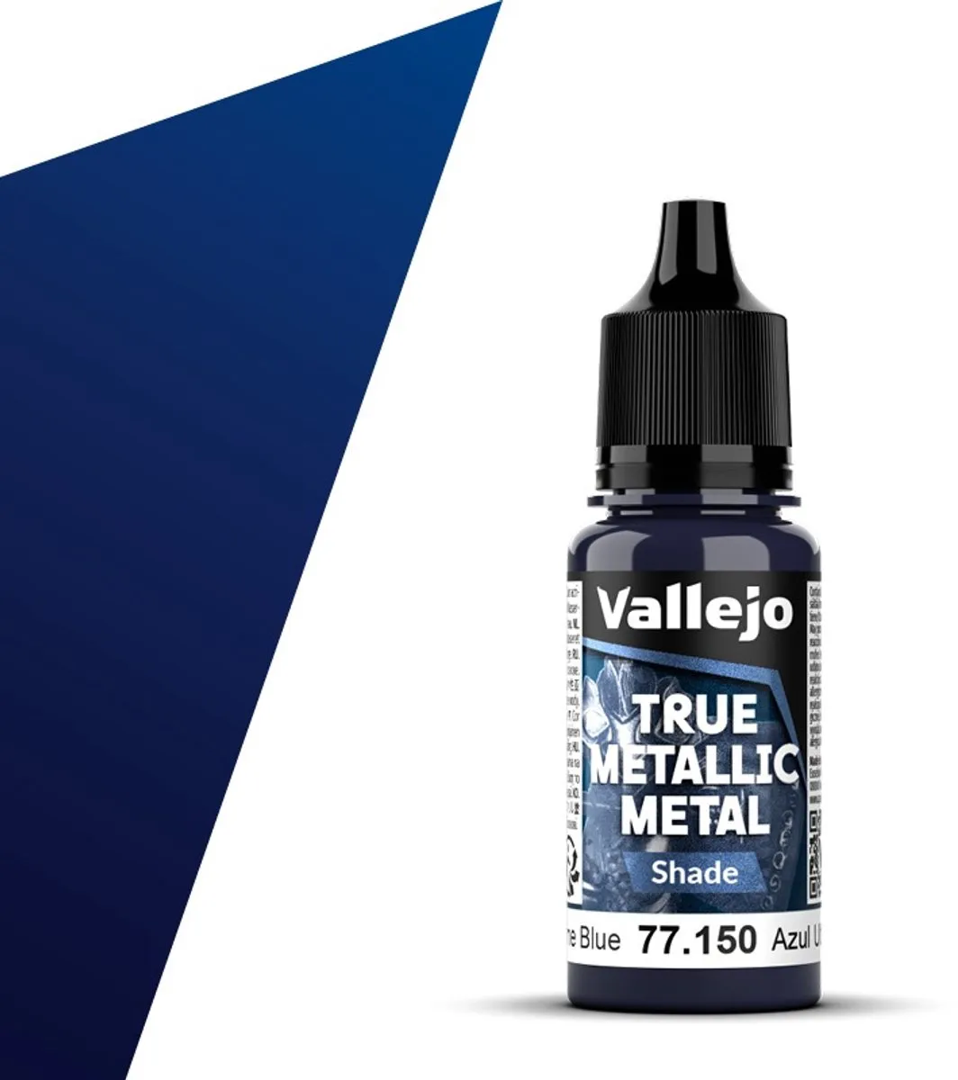 Vallejo Hobbyverf True Metallic Metal Shade Ultramarijn Blauw - 18ml