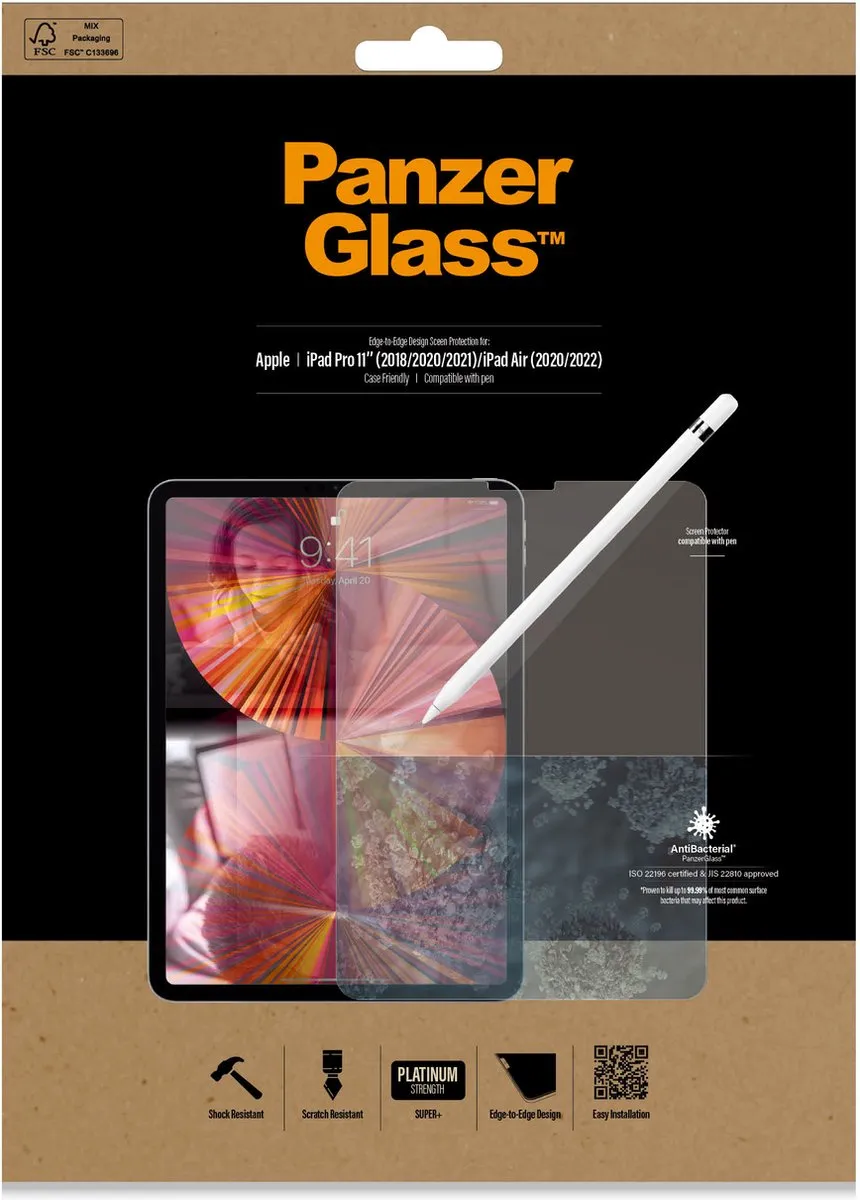 PanzerGlass PZ-2655 Screenprotector iPad Air 4 10.9 (2020) - Transparant
