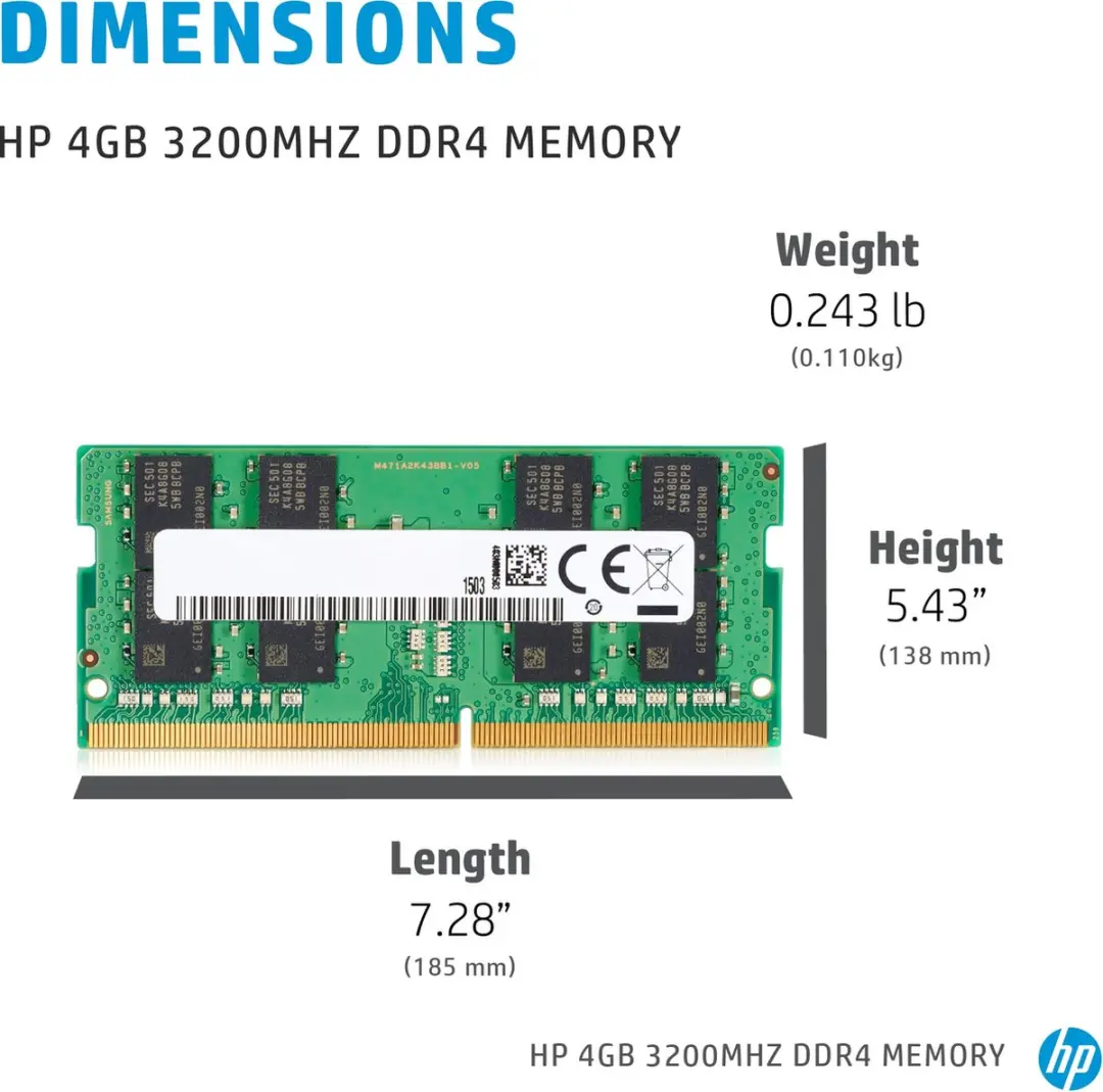 HP 286H5AA Geheugenmodule - 4GB DDR4 3200MHz SO-DIMM - afbeelding 3 van 4