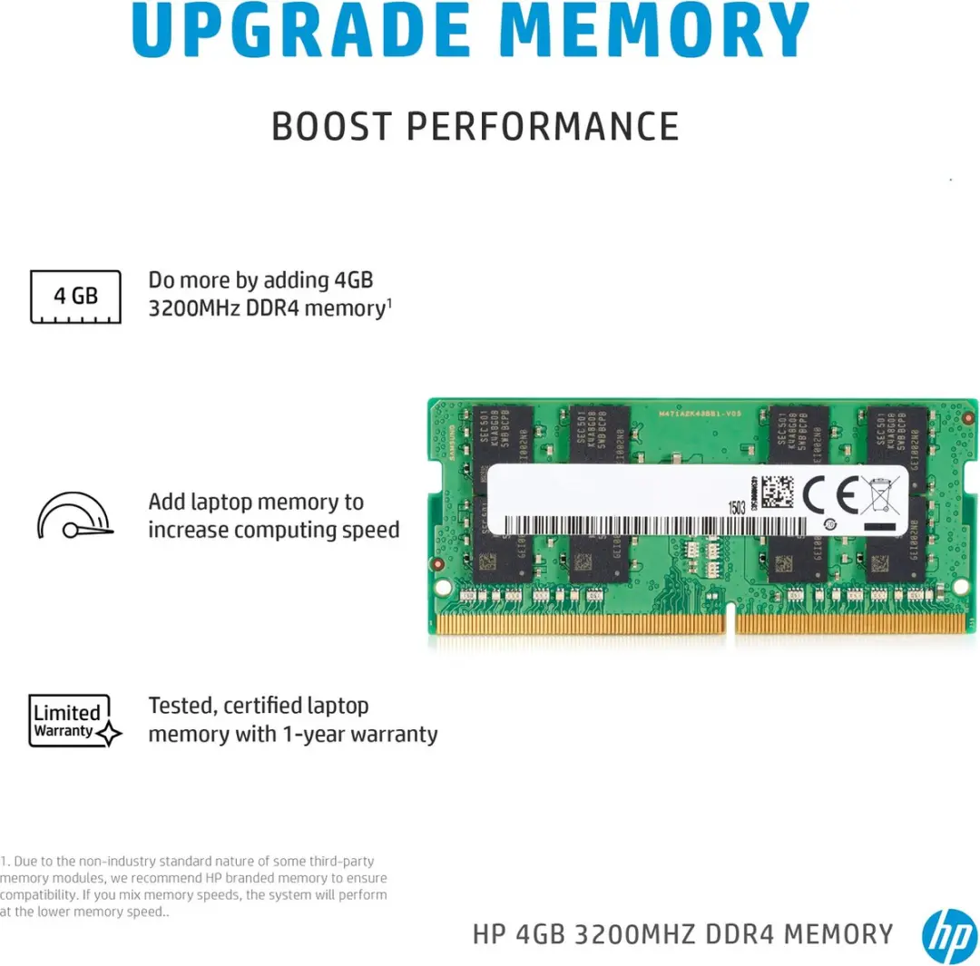 HP 286H5AA Geheugenmodule - 4GB DDR4 3200MHz SO-DIMM - afbeelding 2 van 4