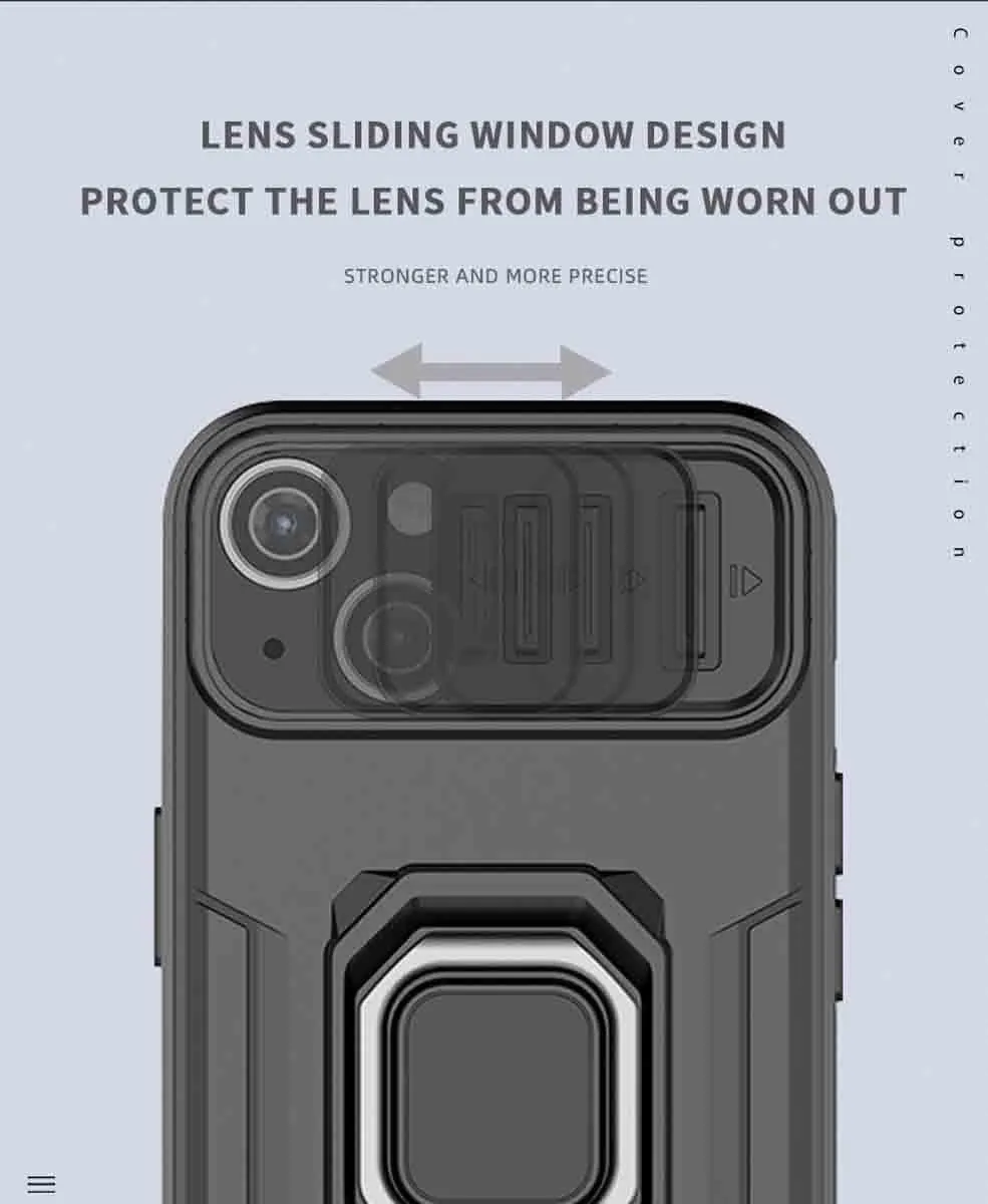 Case voor Samsung Galaxy M34 - Dubbellaags Siliconen TPU + Hard PC - Schokbestendig - Camera Ring Houder - Kickstand - Groen