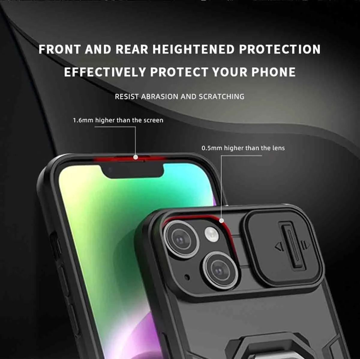 Case voor Samsung Galaxy M34 - Dubbellaags Siliconen TPU + Hard PC - Schokbestendig - Camera Ring Houder - Kickstand - Groen