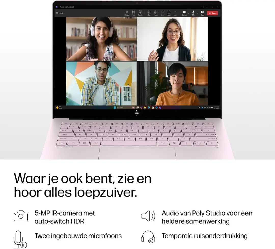 HP OmniBook 7 14-hg0625ndx Laptop - Roze - afbeelding 6 van 6