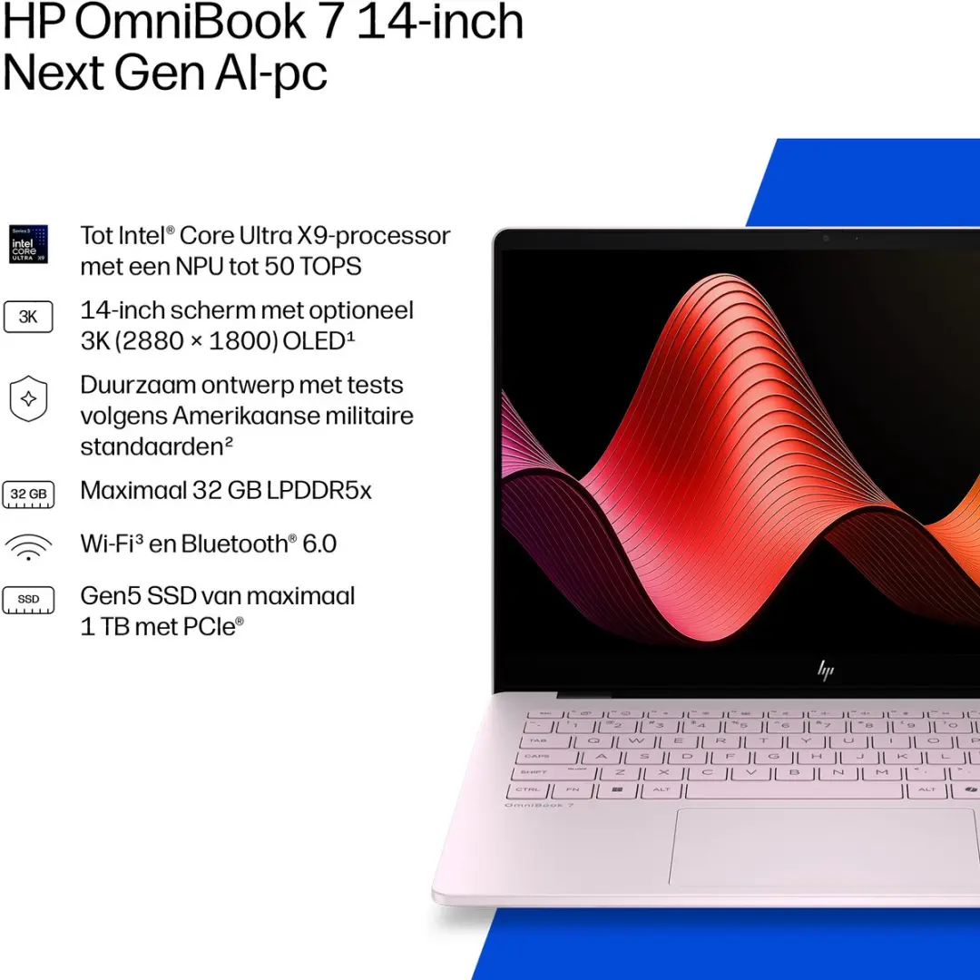 HP OmniBook 7 14-hg0625ndx Laptop - Roze - afbeelding 2 van 6