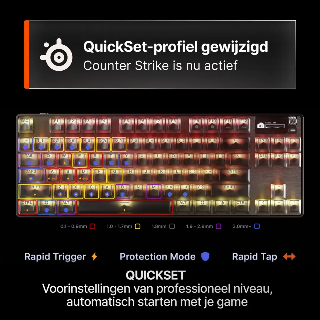 SteelSeries Apex Pro TKL Gen 3 Steel - Magnetisch Gaming Toetsenbord - US QWERTY - afbeelding 4 van 6