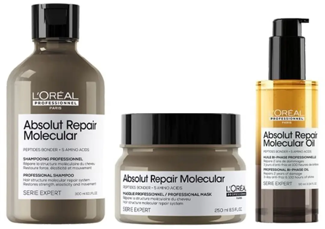 L'Oréal Professionnel Absolut Repair Molecular Shampoo 300ml + Mask 250ml + Dua