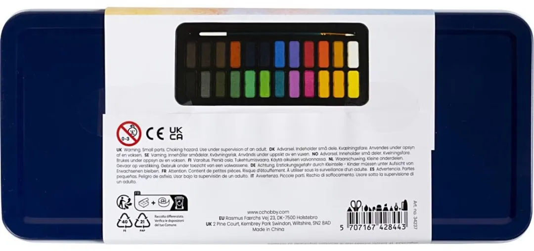 Colortime Waterverfset - Palet met 24 kleuren en kwast