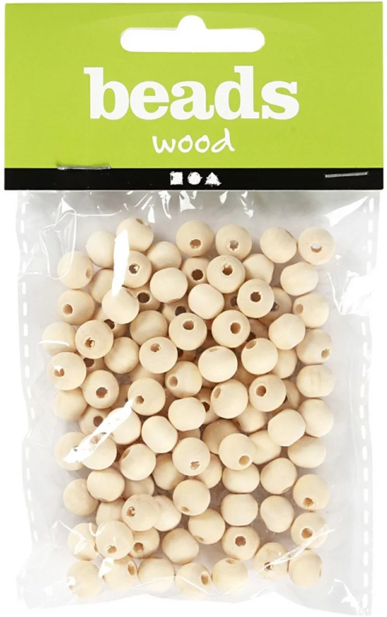Creativ Company Houten Kralen 8mm - Geel - 100 Stuks
