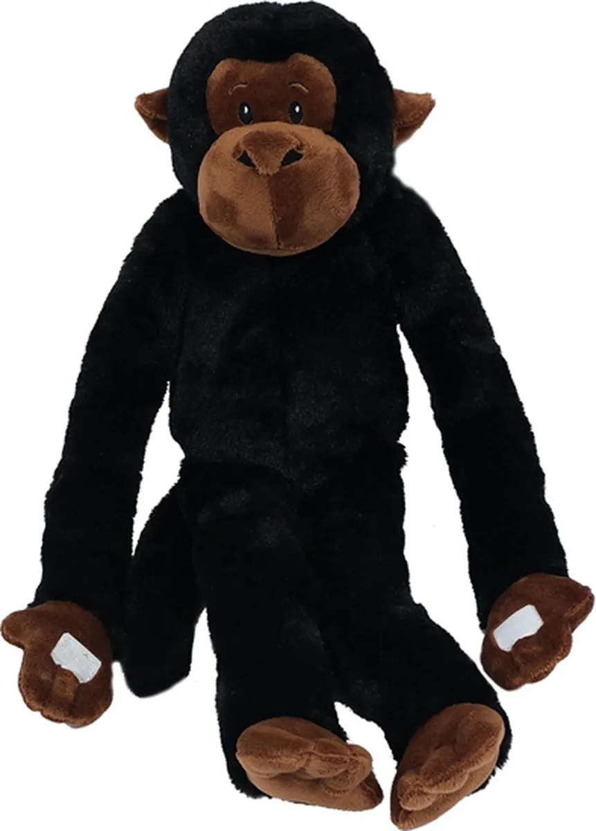 PIA Soft Toys Pluche Knuffelaap - Zwart/Donkerbruin