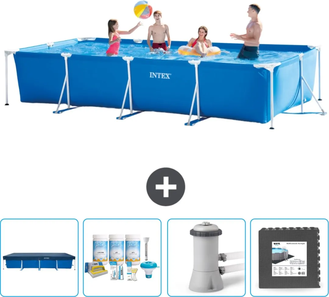 Intex Rechthoekig Frame Zwembad 450x220cm - Blauw - 28273NP